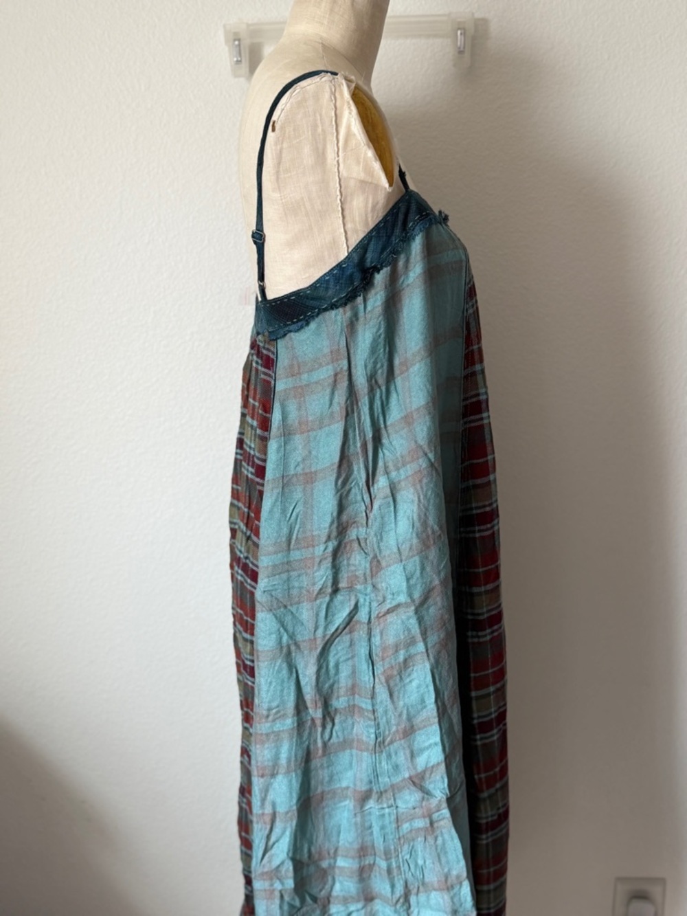Free People Blue Multi Plaid Midi Dress - Picture 3 of 4